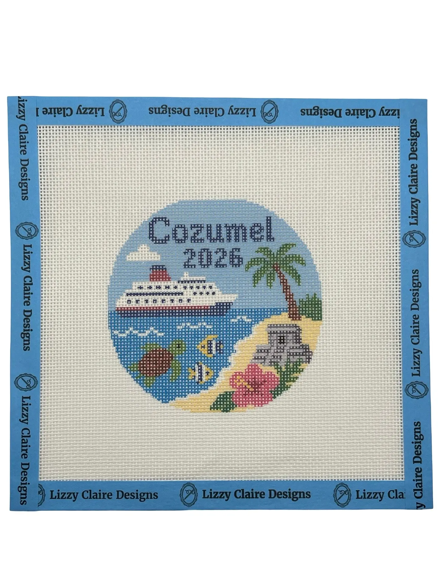 Cozumel 2026 - 18 mesh - 4 inch Round - 7 x 7 - Needlepoint Canvas