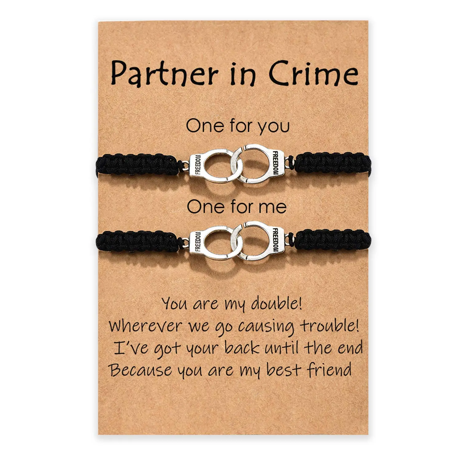Handcuff Themed Partners-in-Crime Matching Friendship Jewelry Bracelets for Couples