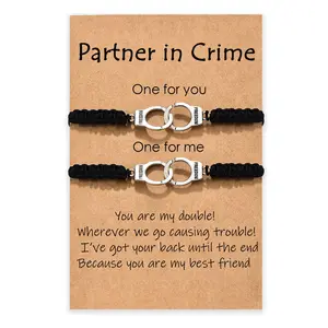Partners in Crime Bracelets Handcuff Matching Friendship Bracelet for Women Men Best Friend