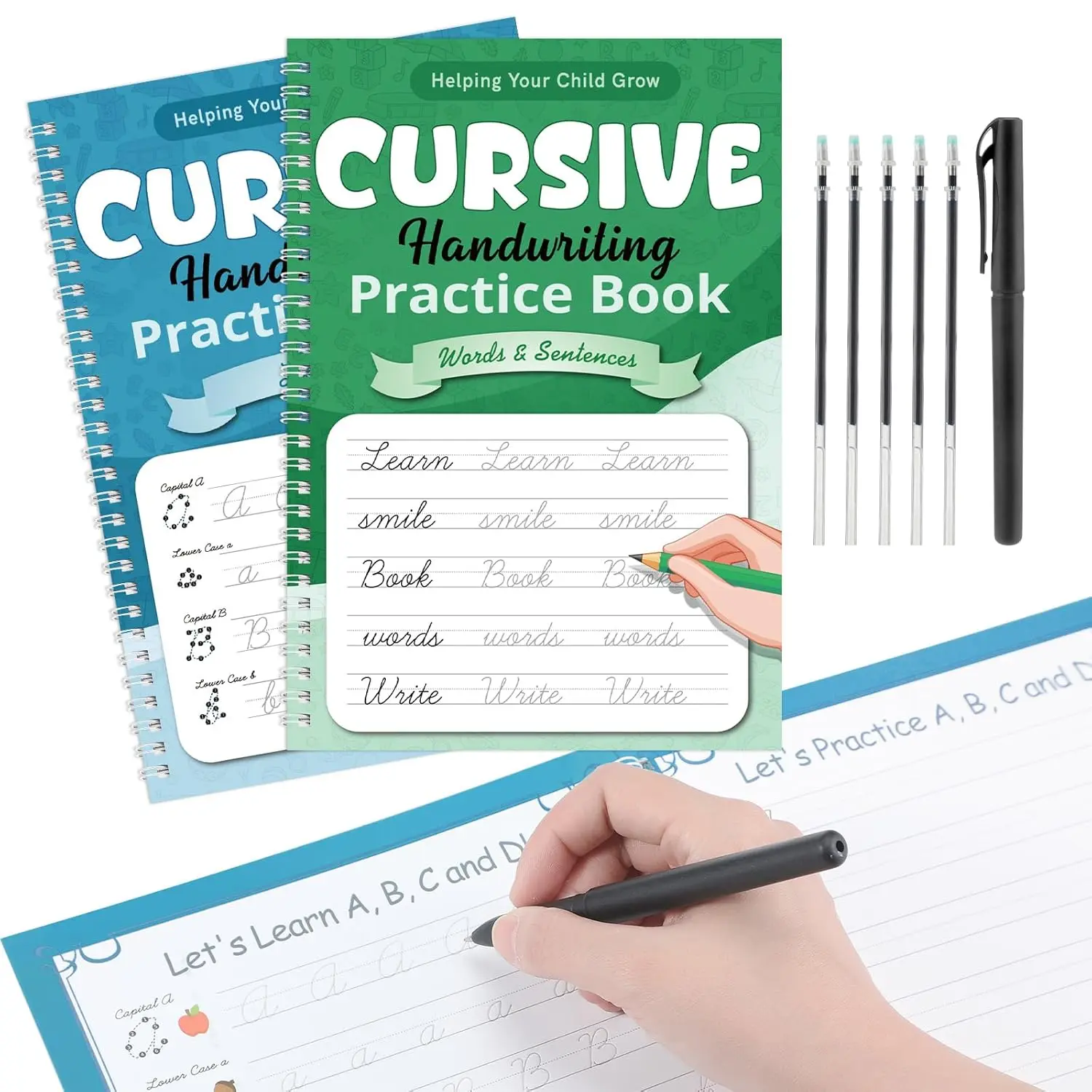 Cursive Handwriting Kit - 2 Pack with Special Ink Pens - TikTok Shop