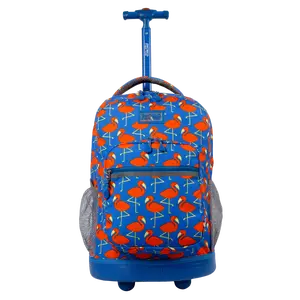Sunrise Rolling Backpack (18 Inch) in Flamingo - Final Sale