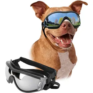 PETLESO Dog Goggles Large Breed, Large Dog Sunglasses Eye Protection for Dogs Windproof Goggles for Medium Large Dog Riding Biking Driving, Black PETLESO