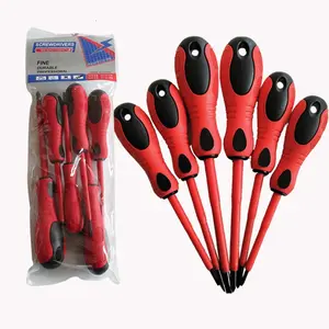 6-in-1 electrician insulation screwdriver set for home decoration, household appliances, table and chair maintenance, cross shaped screwdriver cloth bag storage, manual tool set