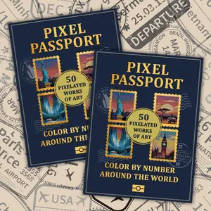 Pixel Passport Bundle: Mystery Color By Number Coloring Books Pixel Passport Bundle: Mystery Color By Number Coloring Books