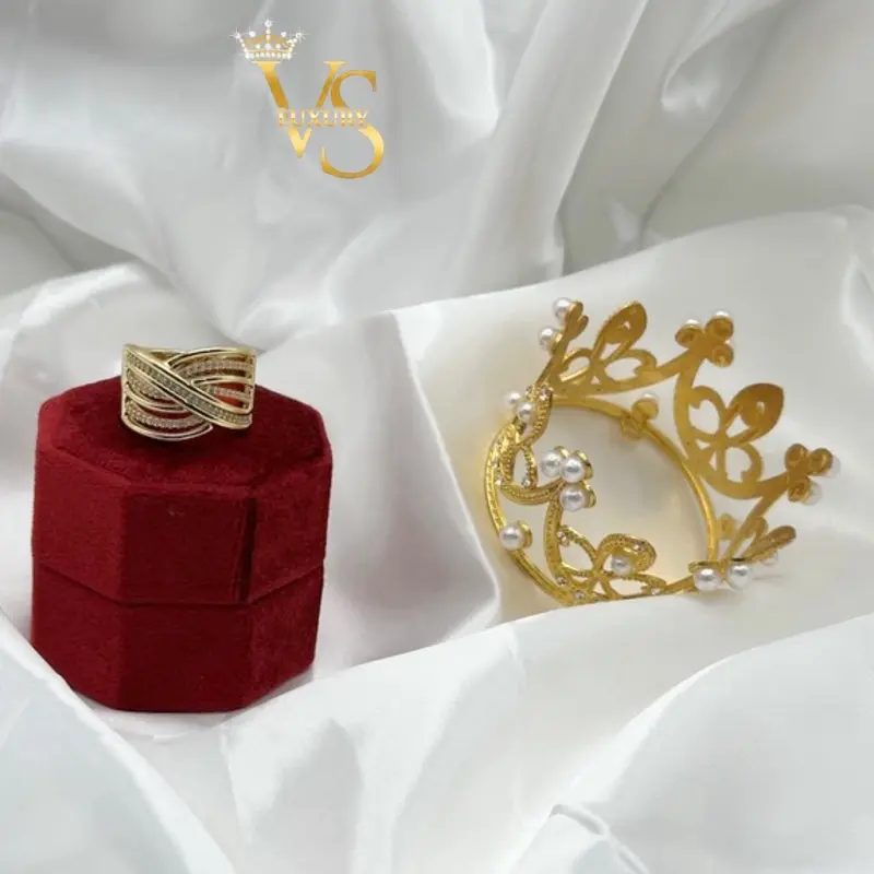 Valdes Luxury Elegant Layered Statement Ring – 14K Gold Plated Laminated Gold, High Quality Everyday Wear Jewelry