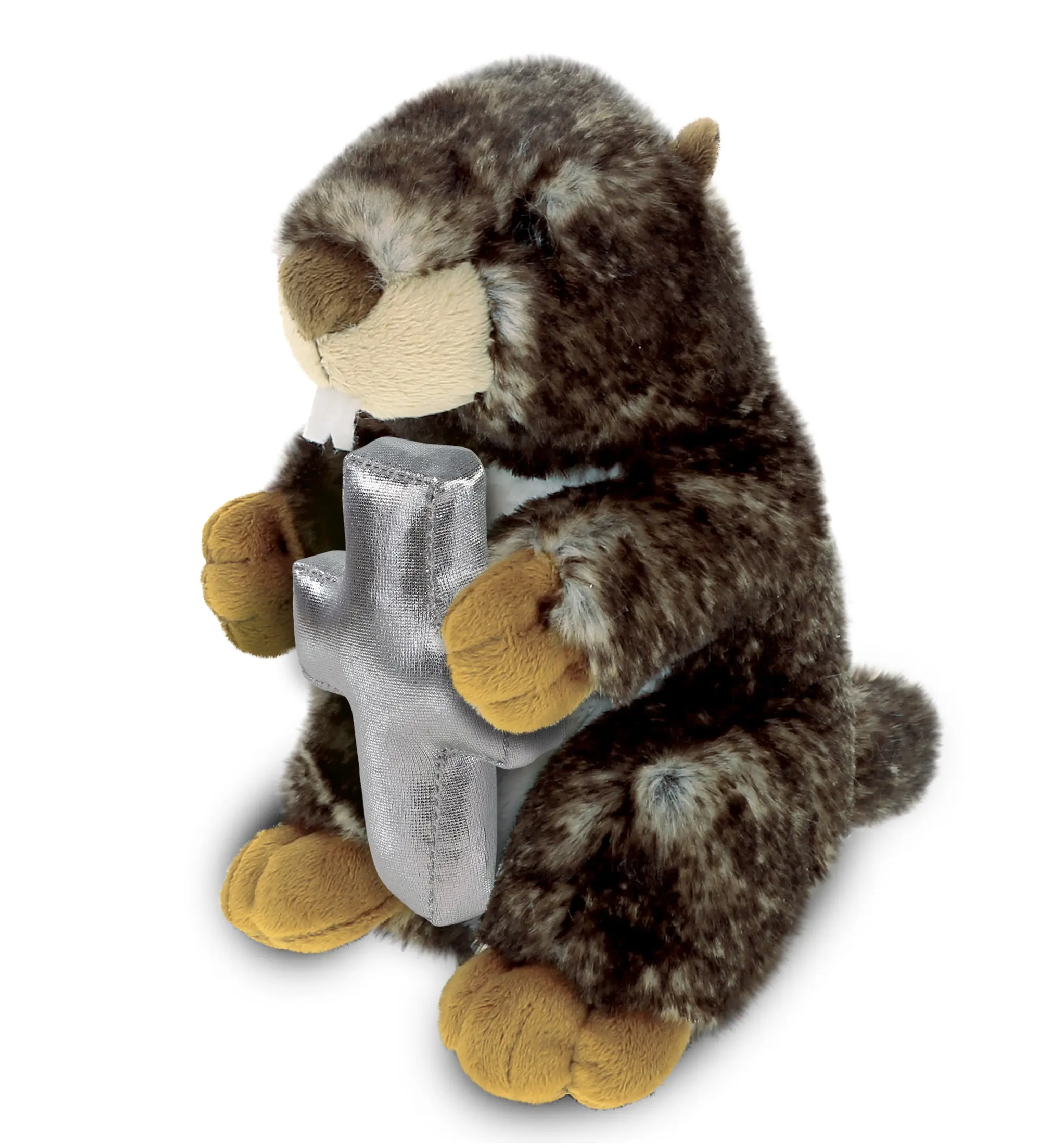 PLUSH CROSS - SUPER SOFT PLUSH - STANDING MARMOT