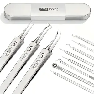 11PCS Pimple Popper Set,Safe Imported Stainless Steel,Professional Tool Set,Salon Grade Professional Tool for Acne&Blackhead Removal