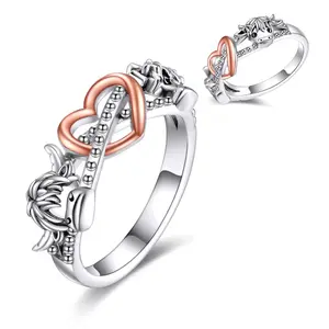 S925 sterling silver personalized alpine cow mother and calf ring is a must-have gift for any festival Charming Bond Loving Symbolism