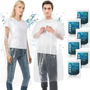 rain ponchos for adults disposable rain ponchos adults emergency waterproof raincoat with hood individually wrappedclear