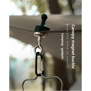 Outdoor portable strong magnetic suction buckle magnet hook quick hanging light buckle tent canopy fixed rotary iron buckle camping light