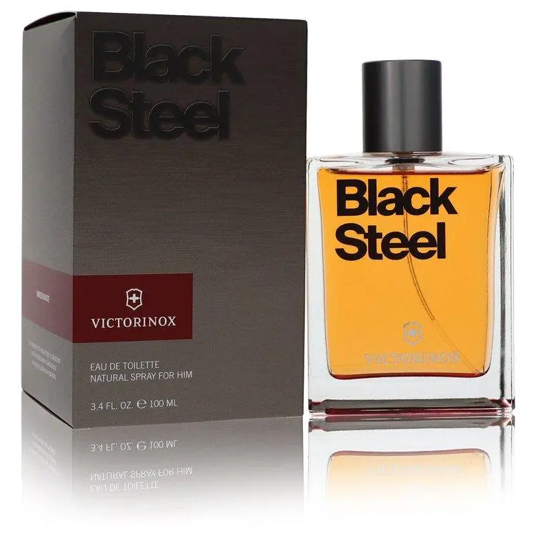 Black Steel EDT for Men - Long Lasting Woody & Earthy Aromatic Spray, Bold Masculine Scent, 100 ml Perfume (3.4oz), 100Ml Perfume, Commands Respect, Male Wear