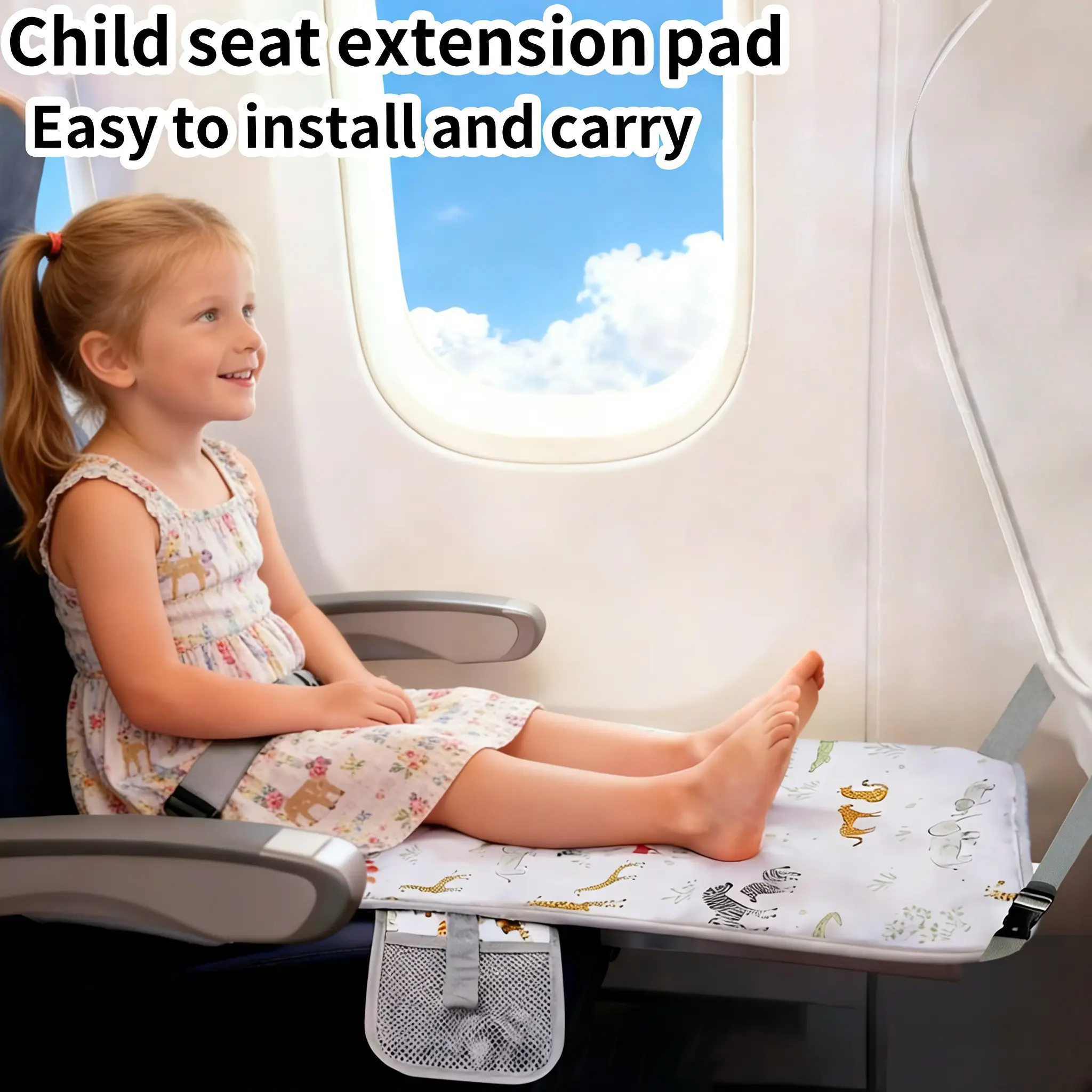 Portable Baby Travel Footrest Pad, Aircraft Seat Extension Mat, Multi-Functional Diaper Changing Pad, Foldable Design, Infant Leg Support, Easy To Install And Carry, Lightweight, Durable