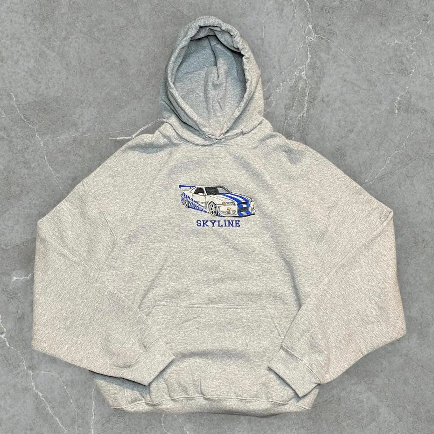 Skyline GTR R34 F&F JDM Car Custom Embroidered Hoodie/Crewneck, Sport Car Embroidered Sweatshirt Hoodie His and Her Matching Shirts