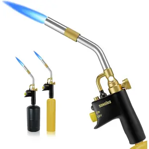 Propane Torch Head, High Intensity MAPP Torch Head Trigger Start Gas Torch, Plumbing Soldering Torch for Welding, Machine Maintenance, Barbecue