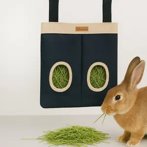 Pet Grass Bag for Small Animals, Rabbit Hamster Hanging Hay Feeder, Durable Pet Food Storage Container, Ideal for Indoor Use