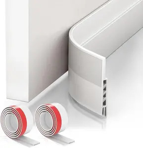 2 Pack Door Draft StopperDoor Sweep for Exterior & Interior Doors,Door Bottom Seal Dust and Noise Insulation Weather Stripping Draft Guard Insulator, 1.8" W x 37" L,White