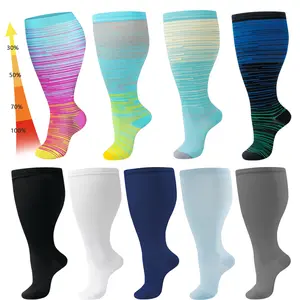 3/4/5 Pairs Plus Size Compression Socks for Women and Men Wide Calf Extra Knee High Support,Moisture Wicking Non-Slip Perfect for Everyday Use Best Gifts for Family(2XL/3XL/4XL )