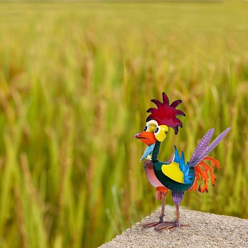 Metal-Strange Bird Outdoor Statue,Multi-color Animal Art Courtyard Decoration,Tabletop Ornaments Statue Decoration Crafts for Outdoor Lawn,Courtyard,Garden Sculptures Statues