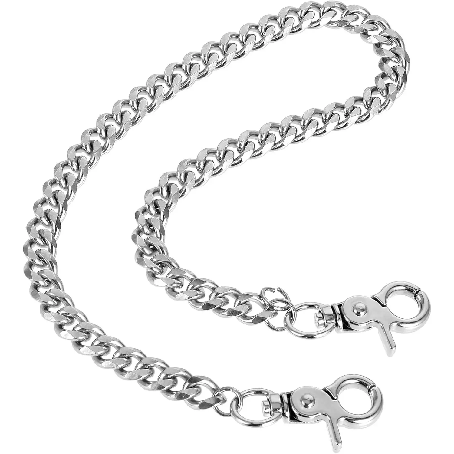 Waist Chain Heavy Duty Metal Keychain Punk Wallet Chain Hip Hop Keyholder Round Clasp Goth Keyring