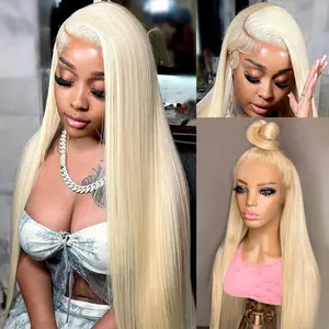 GK 36 Inch 613 Lace Front Wig Human Hair 613 hd lace frontal wig 13x6 Blonde Lace Front Wigs Human Hair 150 Density Straight Lace Frontal Wigs HumanHair Pre Plucked With BabyHair For Women