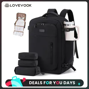 LOVEVOOK Travel Backpack for Women Men with Garment Bag, 40L Large Capacity Carry-On Backpack, Equipped with 3 Storage Pockets, TSA Approved, Can Hold a 17.3-inch Laptop, Can Be Used as a Suit Bag, Essential Luggage Backpack for Business Weekend Travel