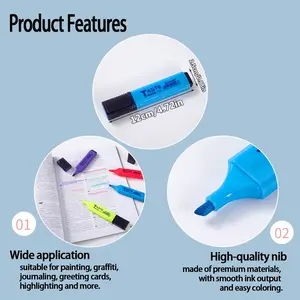 Sichao Fun Fluorescent Pens, 4/6/8 Color Options, 12cm Portable Size, Premium Slanted Tip, Smooth Ink Flow, Ideal for Students and Note-Taking