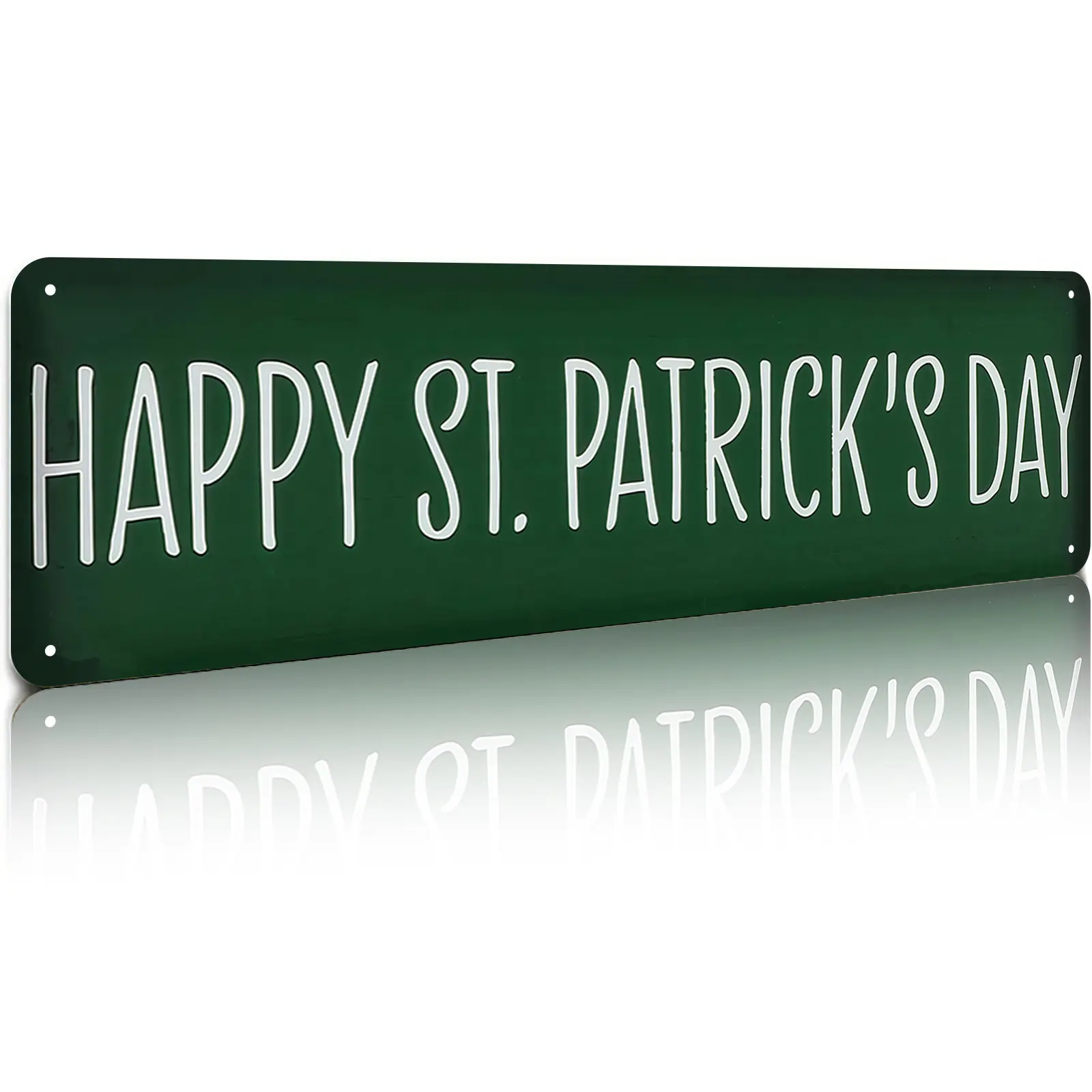 16x4 Inch Rectangle Green American Retro Aluminium Metal Plaque - St. Patrick's Day Holiday Decor, Bar & Home Wall Decor, Gift for Irish Enthusiasts