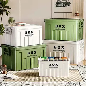 Large Capacity Storage Bin - Stackable Lidded Utility Box with Handles for Clothes, Snacks, Toys, and Books - Perfect for Hiking