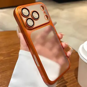 Luxury Matte Phone Case for iPhone 17 Pro Max/Air/17/17 Pro / iPhone 16 Pro Max/Plus/16 Pro - iPhone 17 Pro Max - New Orange Edition Full-coverage lens protection, non-slip matte finish, ultra-thin case texture, stylish minimalist design