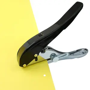 4 mm Single Hole Punch, Portable Hand Held Paper Hole Puncher, Black Long Hole Punch for Paper, Cards, Plastic