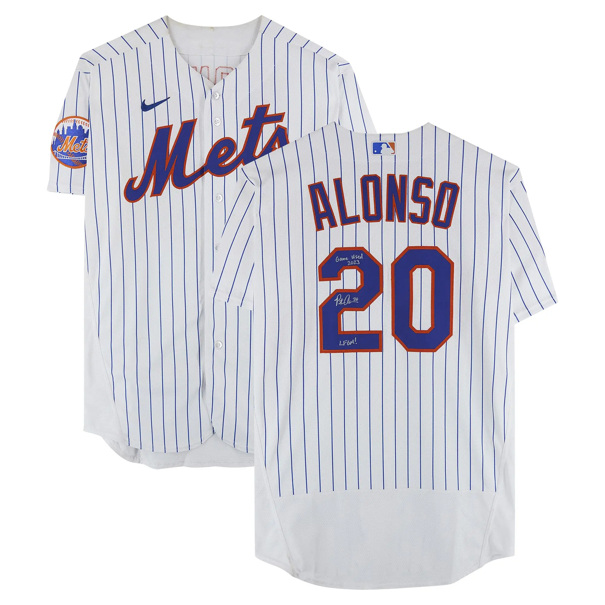 Pete Alonso New York Mets Autographed Game-Used #20 White Jersey vs. Cincinnati Reds on September 16 and 17, 2023 with Multiple Inscriptions - Fanatics Authentic Certified