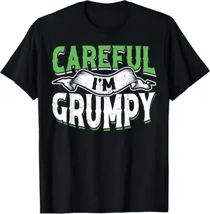 Cotton Graphic Tees Streetwear Careful Im Grumpy T-Shirt