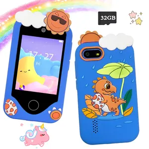 Kids Toy Phone, Christmas Toy Gift Box for 3-12 Year Old Boys & Girls, Dinosaur Phone with Shockproof Case, 2.8 Inch Touch Screen with Dual Camera Games MP3, Children's Educational Learning Gift, Includes 32GB Card