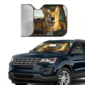 Car Front Windshield Sunshade, Cartoon Animal Alien Design, Universal Summer Car Interior Sun Protection Board, Heat Insulation Panel, Sunshade for Car Windshield