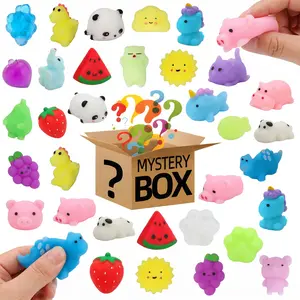 10/20 Pcs Mystery Boxes Mini Squeeze Toys Blind Box - Squishy Fidget Toys with Simulated Cat Paw / Mini Fish / Steamed Buns / Ice Cubes / Fruits, Surprise Gift for Christmas Halloween Birthday Party10/