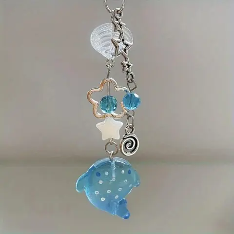 Cute Shark Design Phone Chain, Handmade Resin Phone Lanyard, Fashion Phone Charm for Women & Girls, Mobile Phone Decoration Accessories