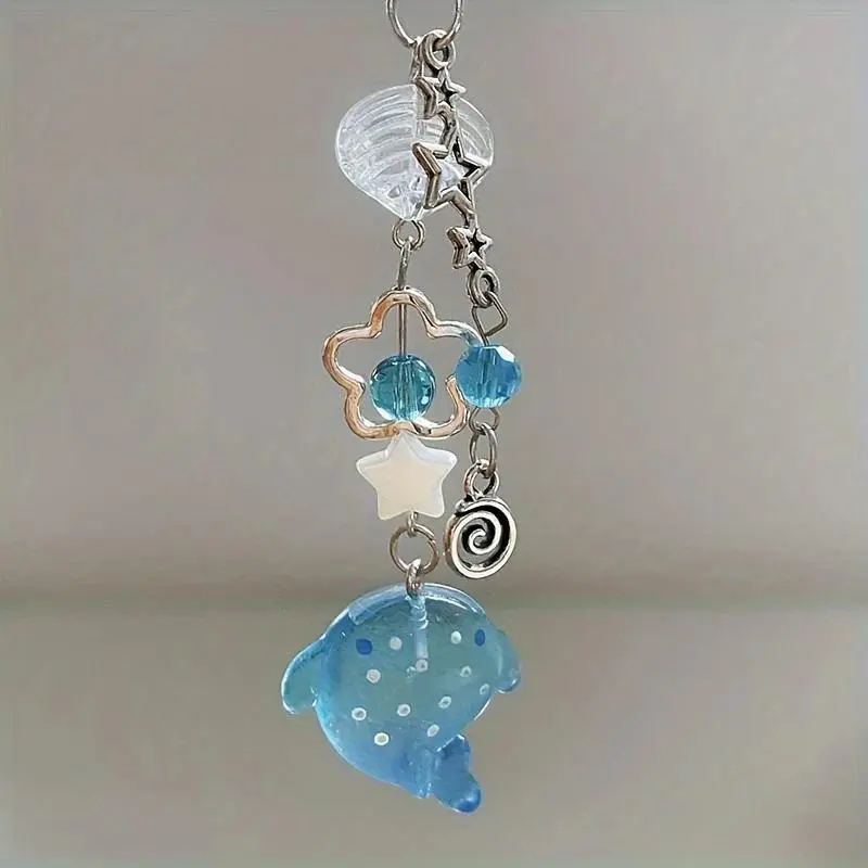 Cute Shark Design Phone Chain, Handmade Resin Phone Lanyard, Fashion Phone Charm for Women & Girls, Mobile Phone Decoration Accessories