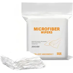 Microfiber Wipes 9"x9"(50 Pcs,Class 100, 200GSM) Superfine Lint Free Cloths Cleaning and Drying Cloths  Ultra Absorbent for  Surface Types