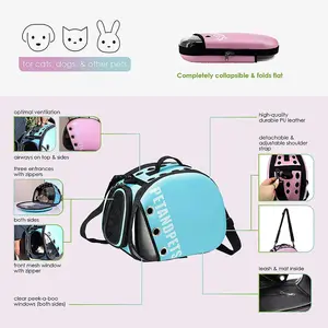 Pet Carrier Bag with Adjustable Shoulder Strap - Pink