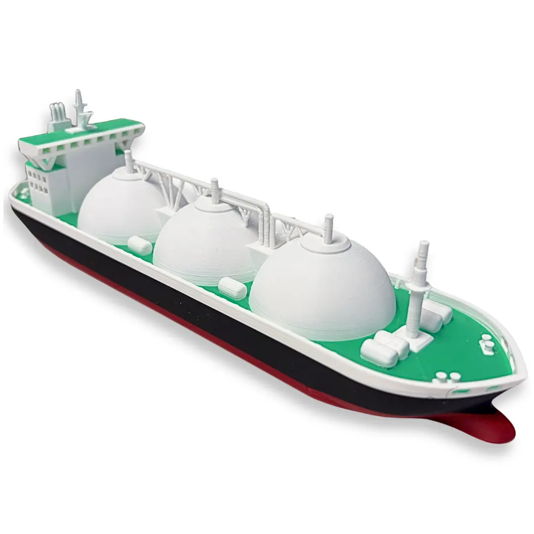 10-Inch LNG Carrier Scale Model Ship, Spherical Moss-Type Liquefied Natural Gas Tanker Replica, Maritime Engineering Art Collectible for Office, Home Decor Desktop Display