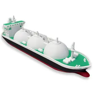 10-Inch LNG Carrier Scale Model Ship, Spherical Moss-Type Liquefied Natural Gas Tanker Replica, Maritime Engineering Art Collectible for Office, Home Decor Desktop Display