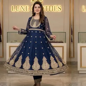 Royal Anarkali Suite - Traditional South Asian Women's Formal Occasion Wear, Embellished Ethnic Party Outfit