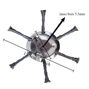 Steel Wire Grass Trimmer Head, 6 Inches Universal Wire Weed Trimmer Head Metal Weed Eater Blade Unbreakable Steel Wire Grass Trimmer Head brush trimmer trim replacement head steel wire cutter trimmer head universal grass trimmer accessory Tool