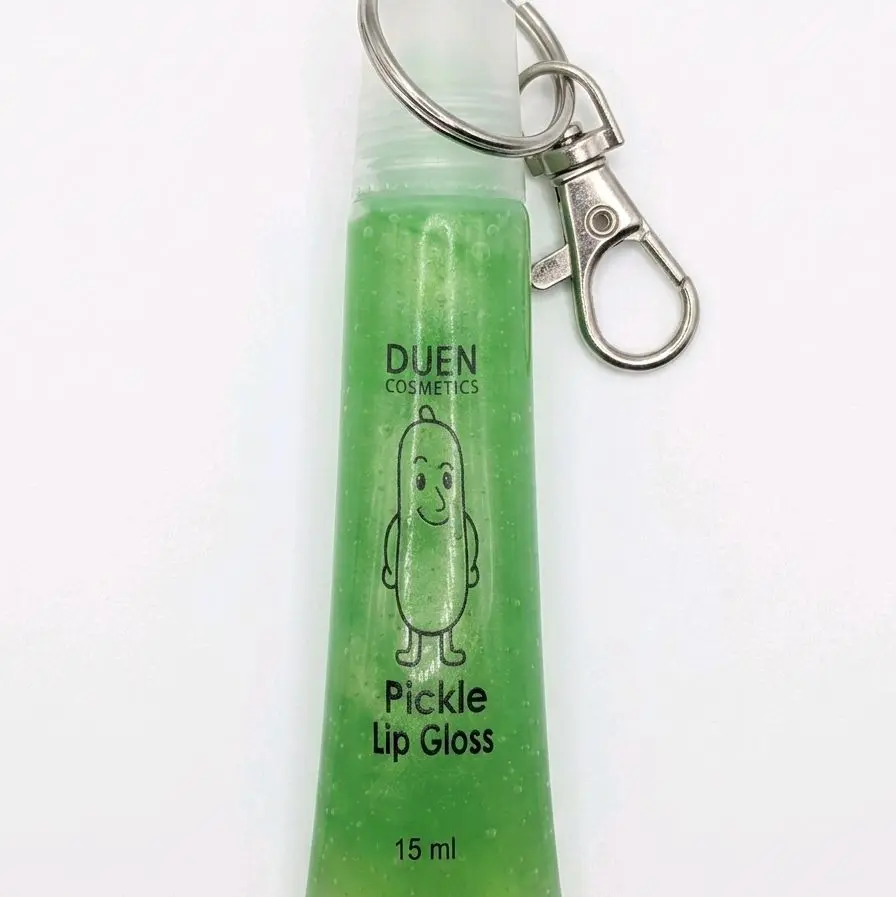 Pickle-Flavored Squeeze tube Lip Gloss keychain Makeup Lip Product for Beauty & Personal Care