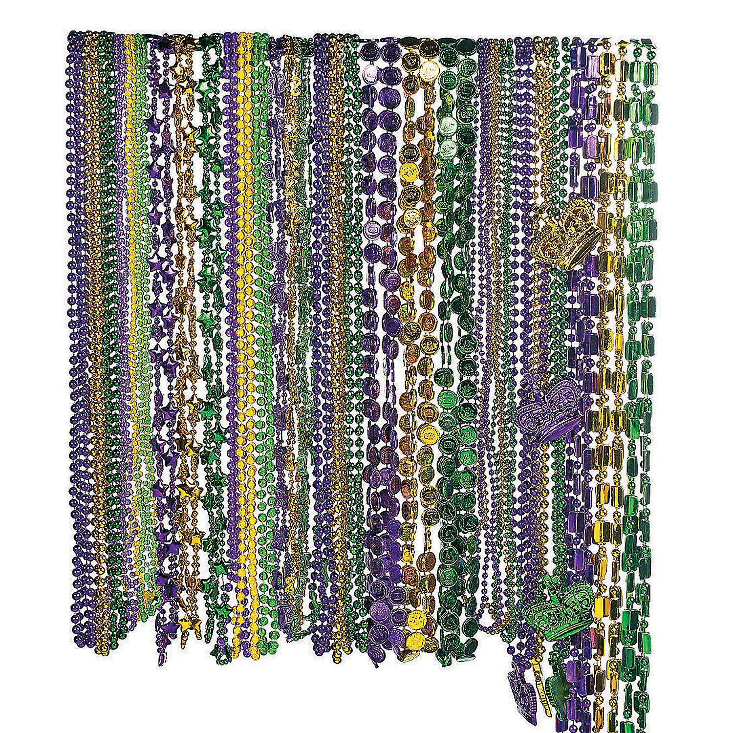 Metallic Beaded Necklaces - Bulk 100-Pc. Assortment, Glossy Bling Effect Casual Fashion Costume Jewelry Accessory, Multicolor, Plastic, Colorful Beaded Necklaces, Party, Unisex