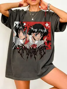 Anime Sword Graphic Tee – Japanese Streetwear Manga Style, Edgy Aesthetic Design