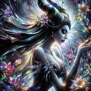 5D DIY Full Drill Round Diamond Painting - Diamond Art Kit Shimmering Flowers Mosaic, Canvas - DIY Decorative Painting, Home Wall Decor, Perfect for Halloween and Christmas, Independence Day, Birthdays, and Anniversaries Gifts.