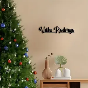 1pc Metal Villa House Name Sign, Durable Metal Address Plaque Statue Mural, Perfect for Home Entrance, Christmas Season Decor, Ideal Gift for Christmas and Anniversaries, Durable Metal Address Plaque