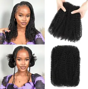 Datanala Afro Kinkys Bulk Human Hair for Dreadlocks Extensions and Locs Repair Afro Kinky Curly Human Hair Bulk for Twist