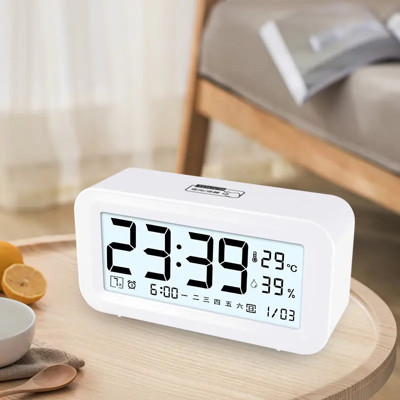 351 White Smart Backlit Three-Alarm-Clock